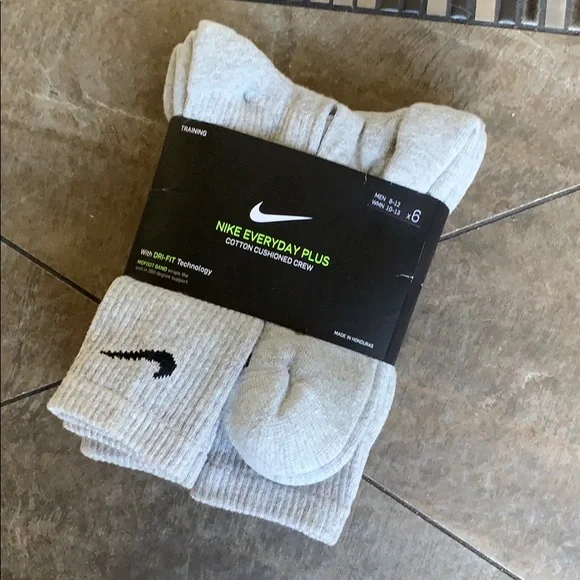 NIKE EVERYDAY CUSHIONED 6 pairs set CREW SOCKS Men’s - Picture 2 of 16